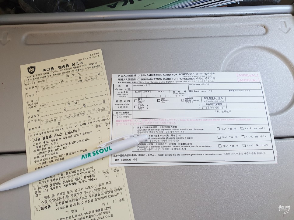 일본여행 준비물 비짓재팬 웹 등록방법 일본 입국 심사 신고서 작성