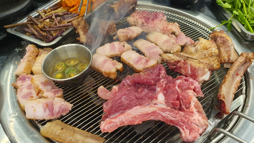 돼지 생갈비 오겹살 부천 맛집 제주똥돼지마을 원종역