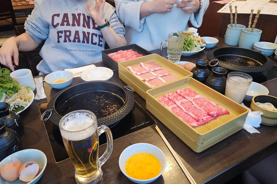 도쿄 아사쿠사 맛집 나베조(NABEZO) 아사쿠사 카미나리몬점 스키야키(스끼야끼) 제대로 즐김