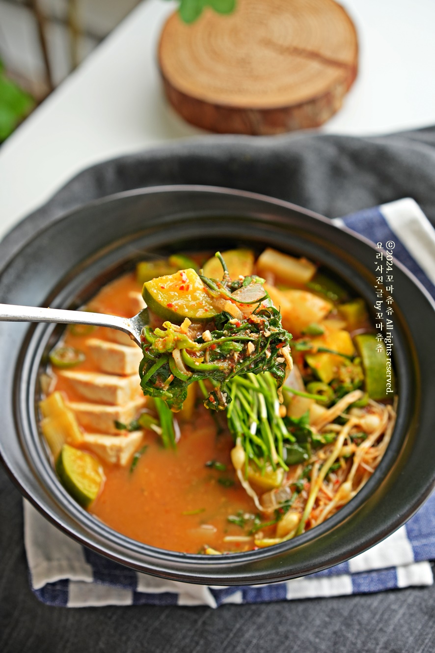 냉이 된장찌개 맛있게 끓이는법 애호박 달래 된장찌개 레시피 재료