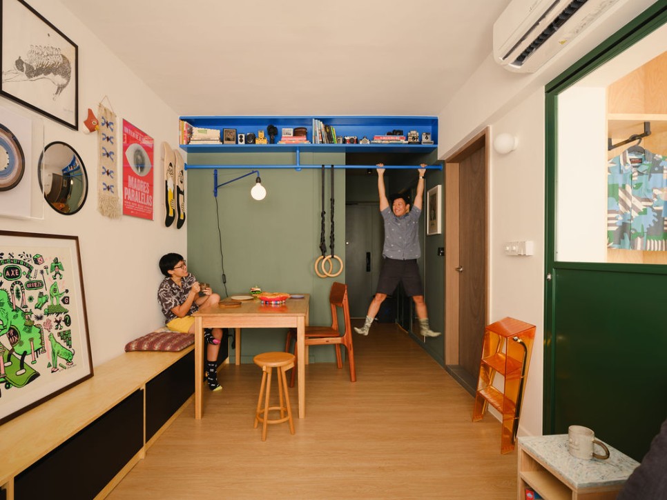 주머니칼 컨셉으로 인테리어한 싱가포르 아파트, 401e Apartment by Jade Cham of knock knock studio