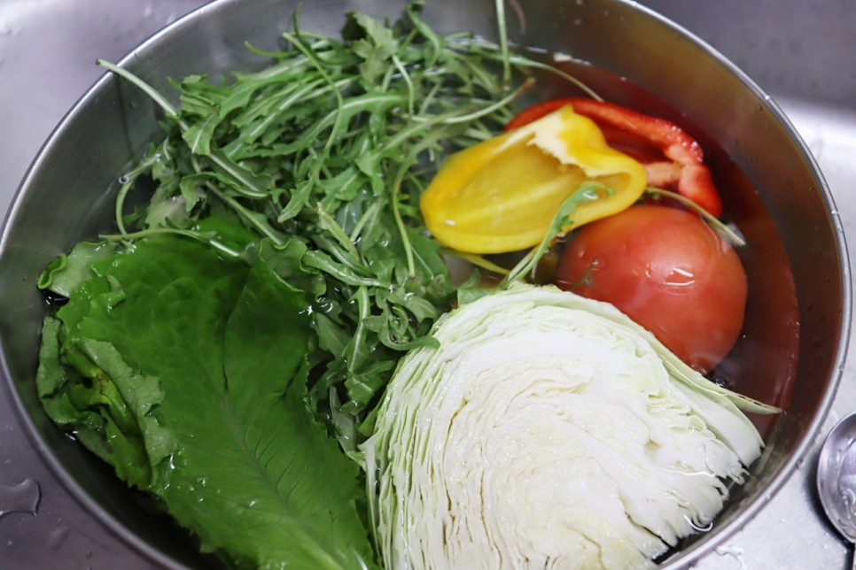 우엉 루꼴라 샐러드 만들기 야채 재료 다이어트 샐러드 드레싱 들깨소스 만들기