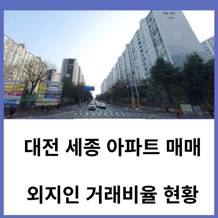대전 세종시 아파트 외지인 매매 거래비율 현황 : '24년 1월 기준