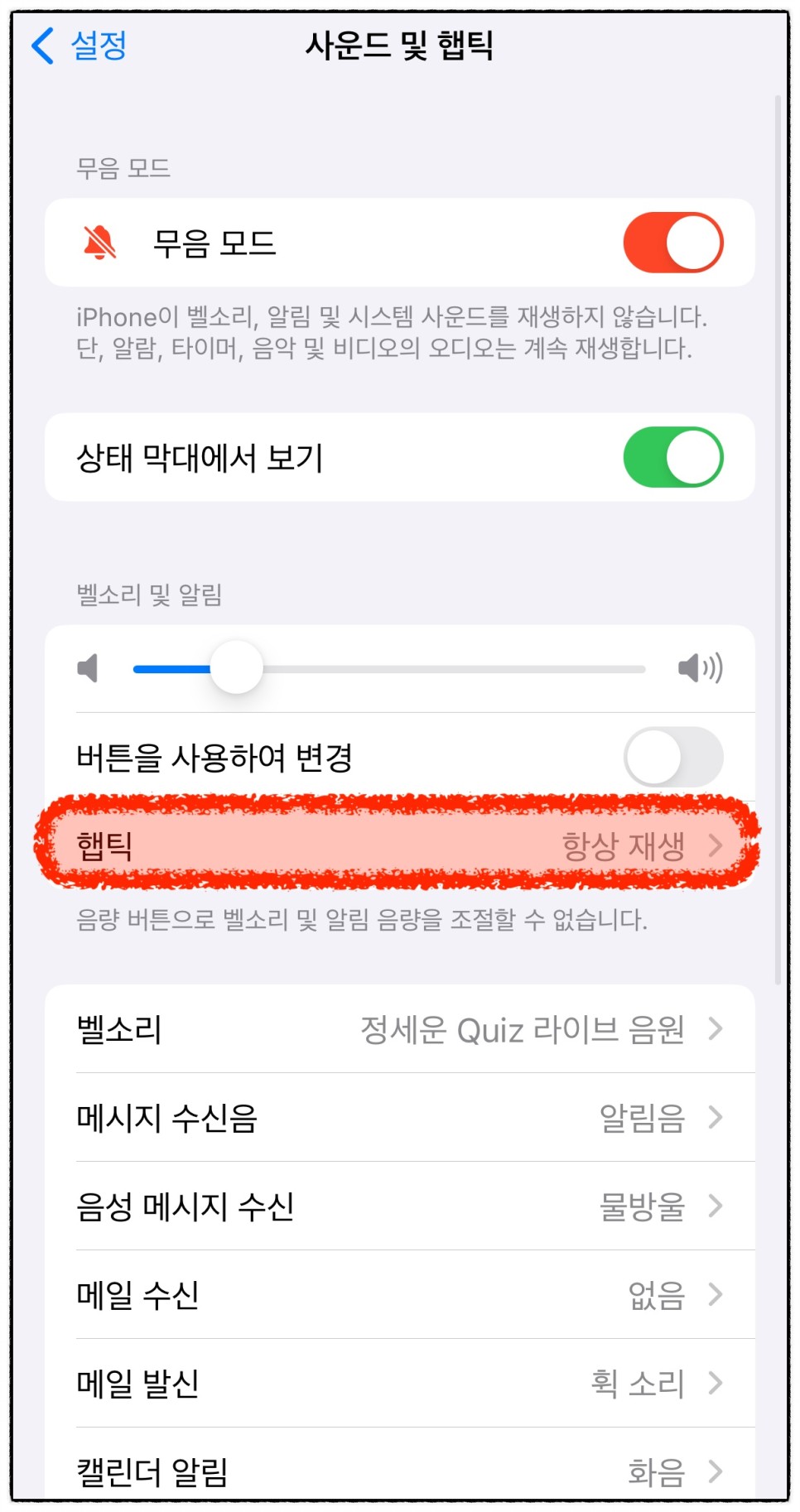 아이폰 진동 무음 모드 설정 방법 상세한 설명