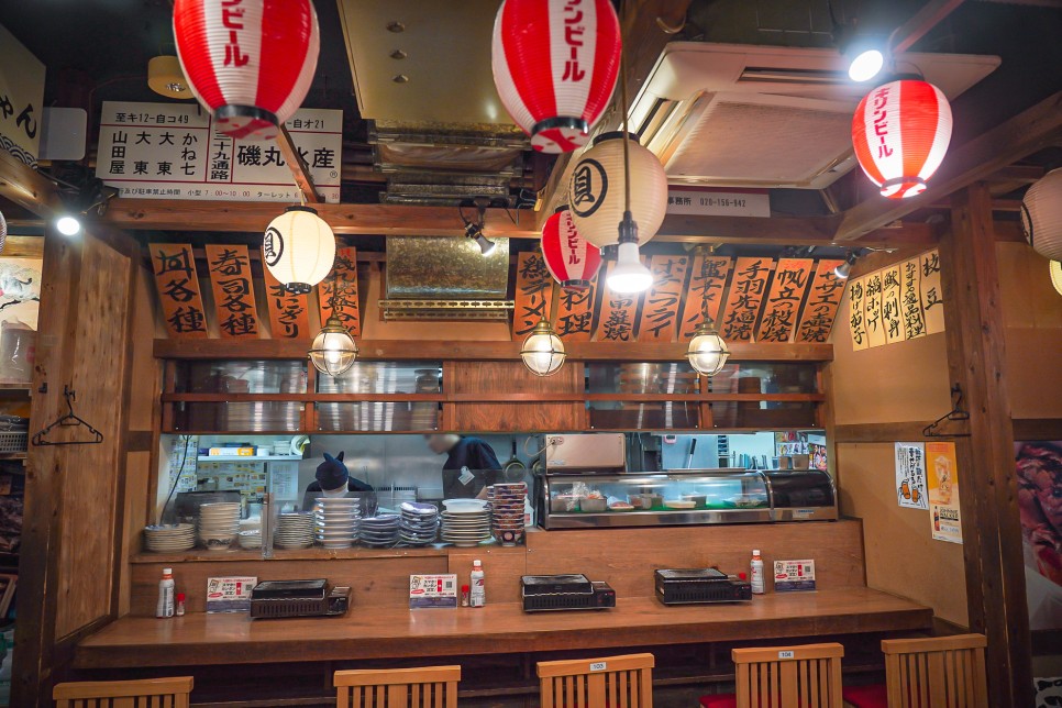 오사카 우메다 맛집 이자카야 이소마루수이산 예약 회 해물 조개구이 밥도둑 게장밥 세트