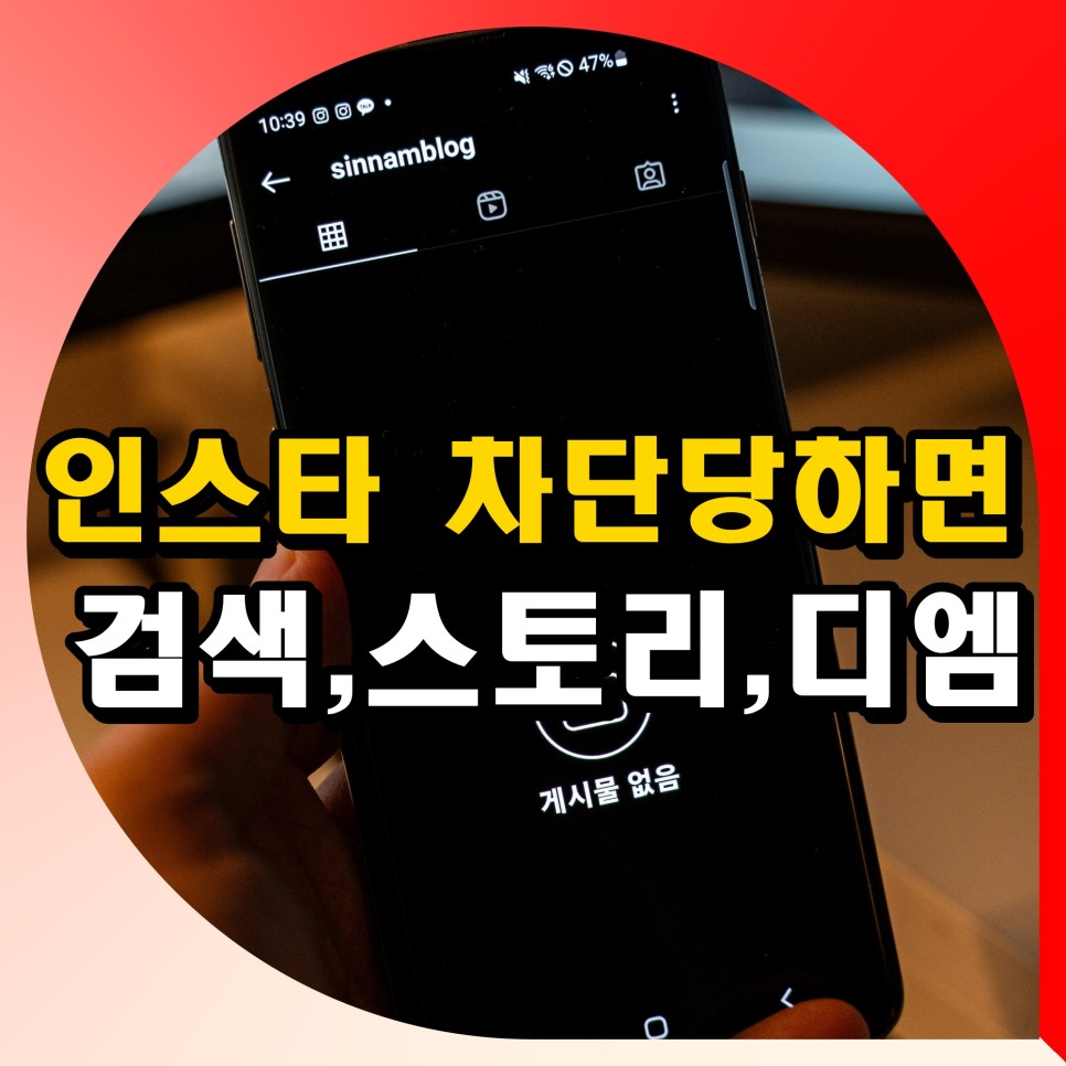 인스타 차단당하면 게시물 없음 스토리 디엠 차단확인 방법