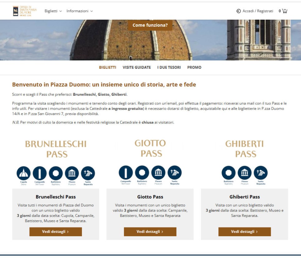 피렌체 두오모 돔 예약, 블루넬리스키돔, 두오모 오페라 박물관, 조토의 종탑