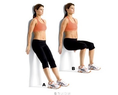 스쿼트 자세 벽스쿼트 효과 무릎 통증 재활 관절에 좋은 강화 운동