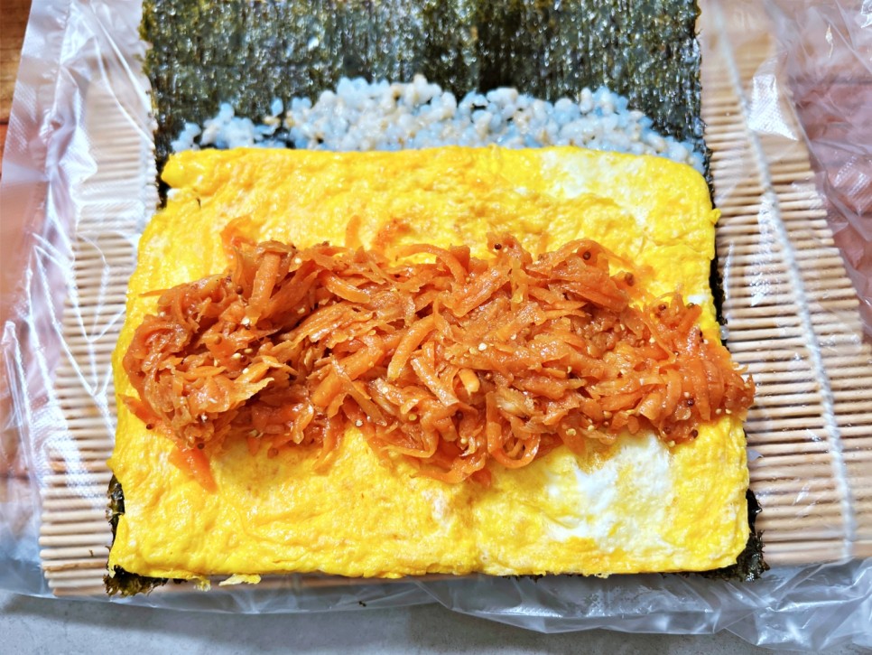 당근라페 김밥 만들기 당근라페 키토김밥 만들기