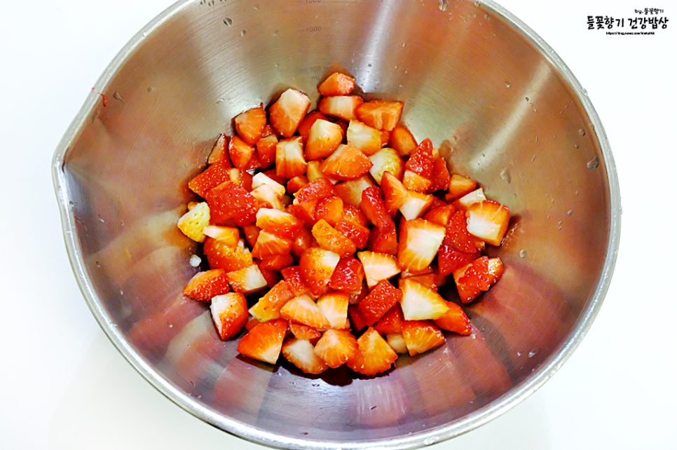 수제 딸기청 만들기 딸기씻는법 딸기라떼 만들기