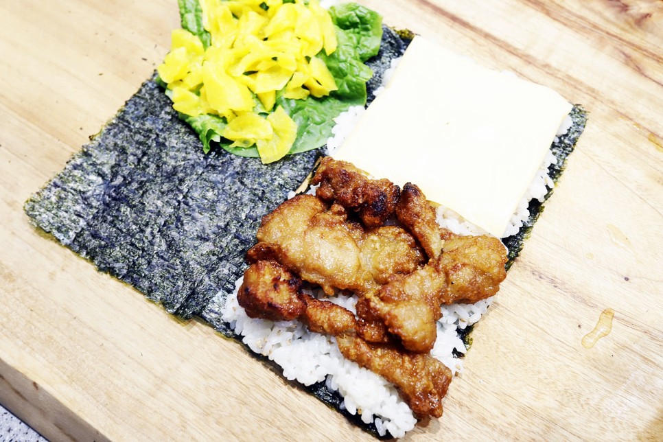 치킨요리 접는김밥 만들기 접어 먹는 초간단 김밥