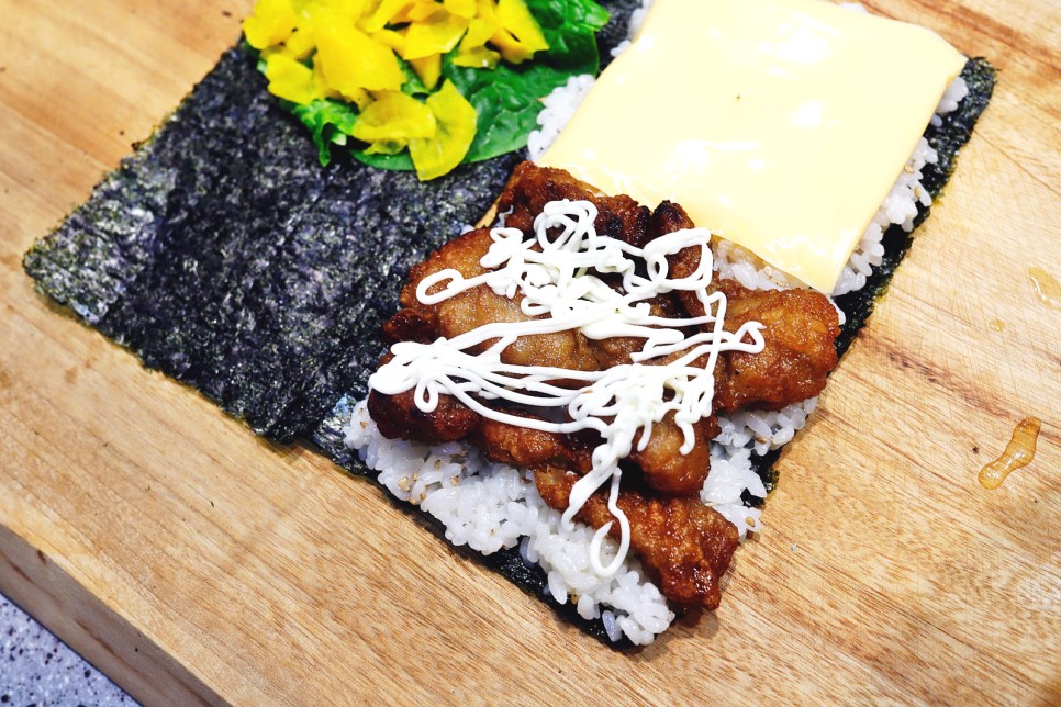 치킨요리 접는김밥 만들기 접어 먹는 초간단 김밥