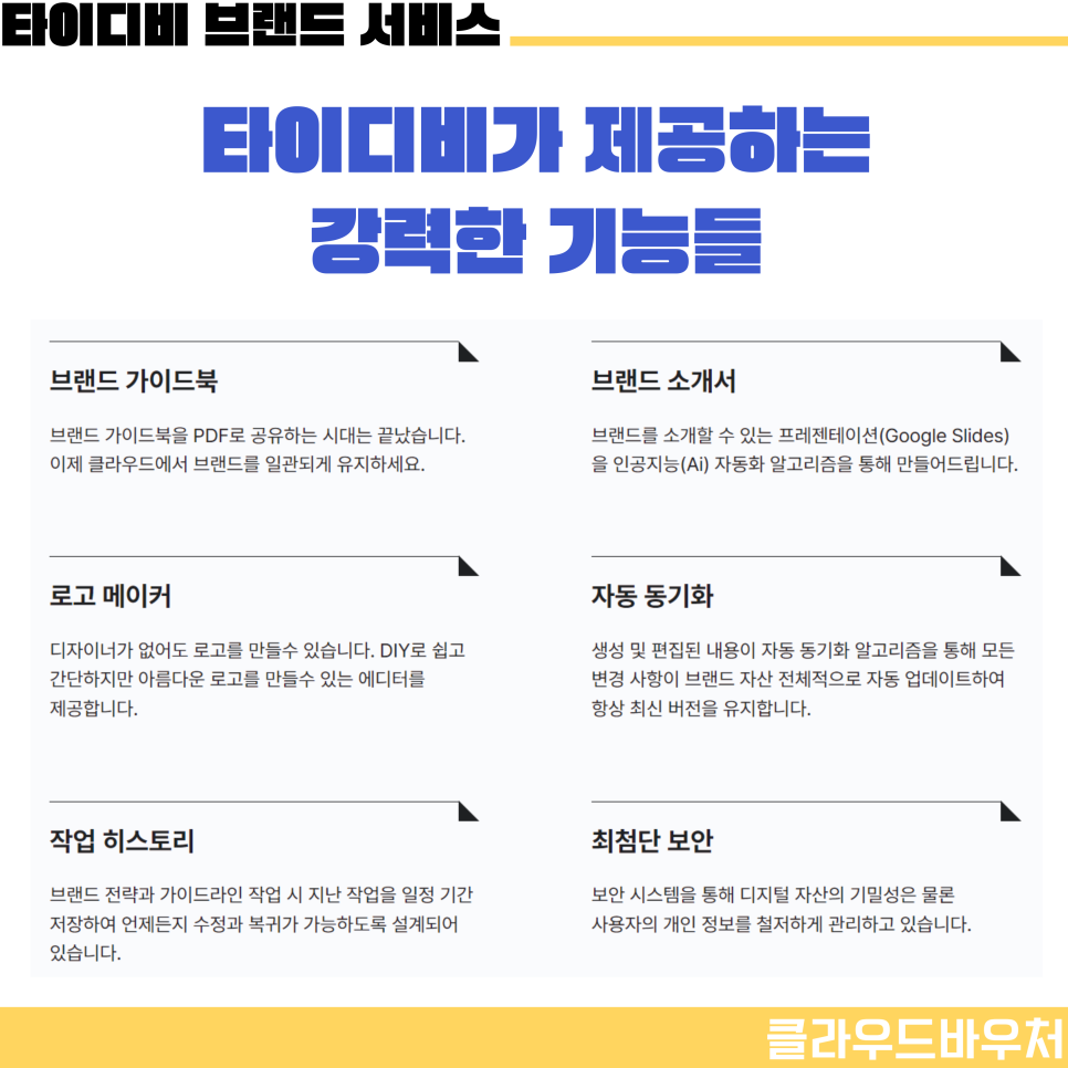 클라우드바우처 브랜딩 컨설팅 지원받는 타이디비