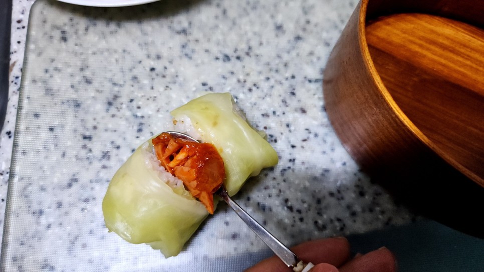 양배추쌈말이 피크닉도시락 메뉴 전자레인지 양배추찌는법 양배추 쌈장 양념장