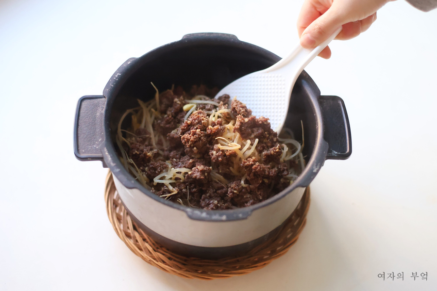 소고기 콩나물밥 양념장 간장 양념 전기밥솥 콩나물밥 만들기