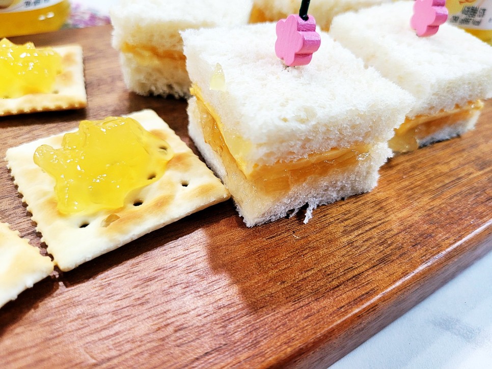 청송사과로 만든 Light sugar 쨈 저당잼 홈파티 요리 카나페 샌드위치