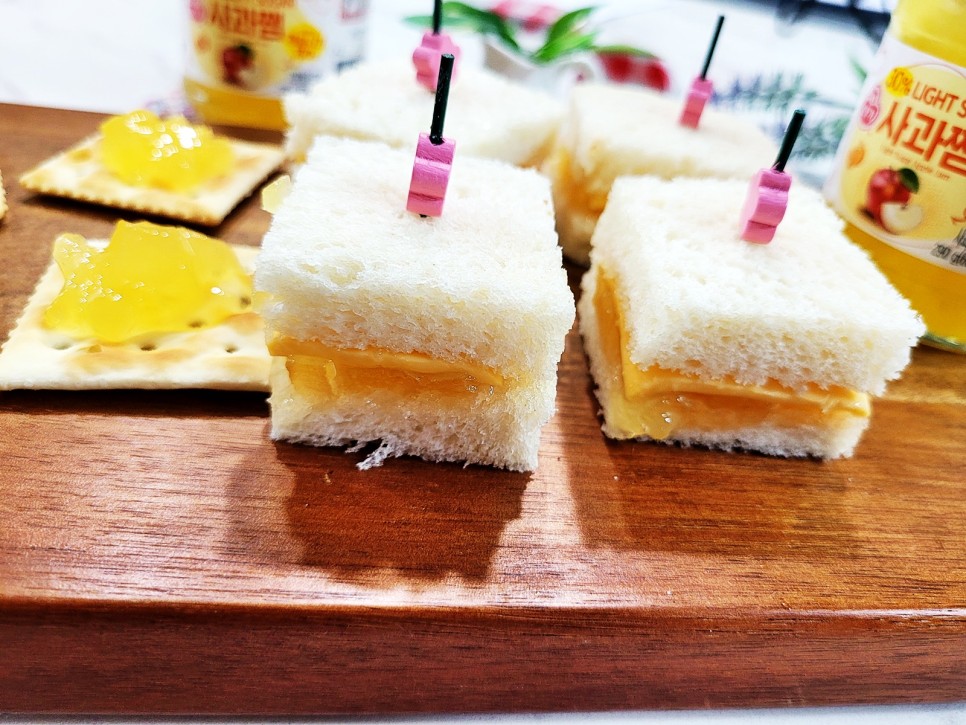 청송사과로 만든 Light sugar 쨈 저당잼 홈파티 요리 카나페 샌드위치