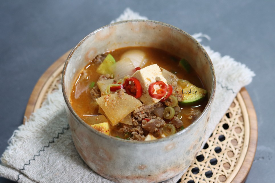 소고기 된장찌개 맛있게 끓이는법 된장찌개 레시피 재료