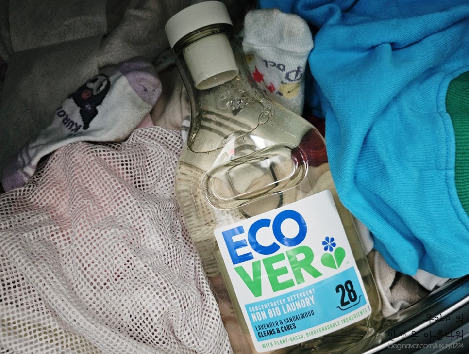 드럼세탁기세제, 에코버 친환경 미세먼지 고농축액체세탁세제 후기!