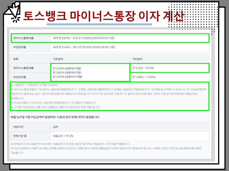 마이너스통장 개설 방법 및 발급대상, 하루이자 계산 포함 : : 카카오뱅크 토스 k뱅크