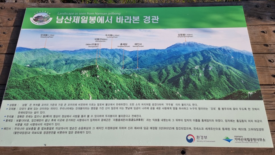 남산제일봉 등산, 청량사주차장 원점회귀 최단코스 산행