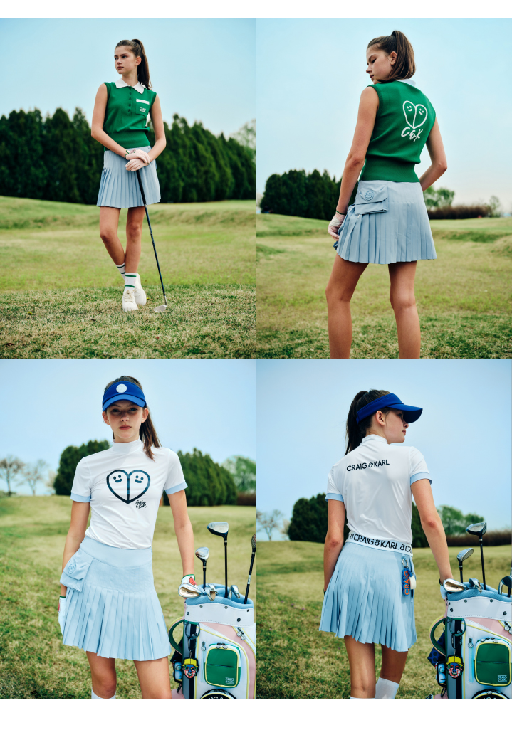 크랙 앤 칼 골프 남성, 여성 골프웨어 브랜드! 여름 반팔 티셔츠, 스커트 옷