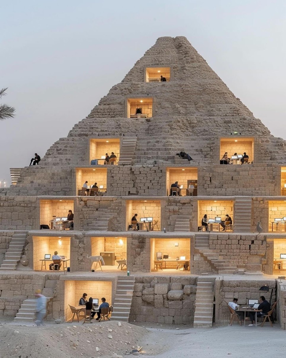 피라미드 건물 리모델링, 인공지능이 만든 건축 디자인