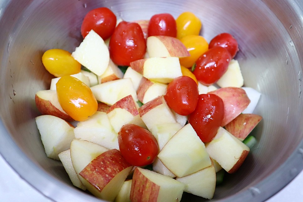 사과샐러드 소스 만들기 과일사라다 만들기 오이 토마토샐러드 과일샐러드 레시피