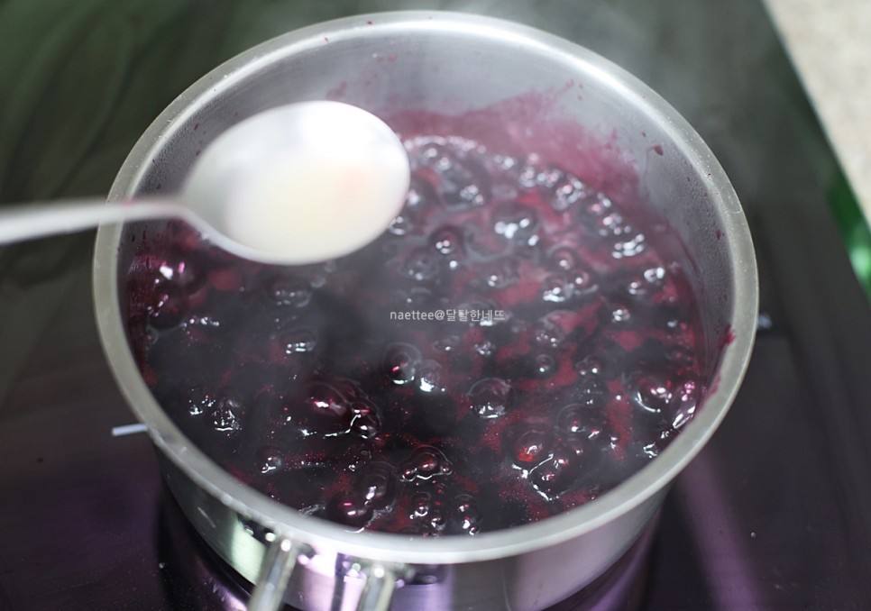 냉동 블루베리 콩포트 만들기 콩포트 잼 차이 블루베리 요리