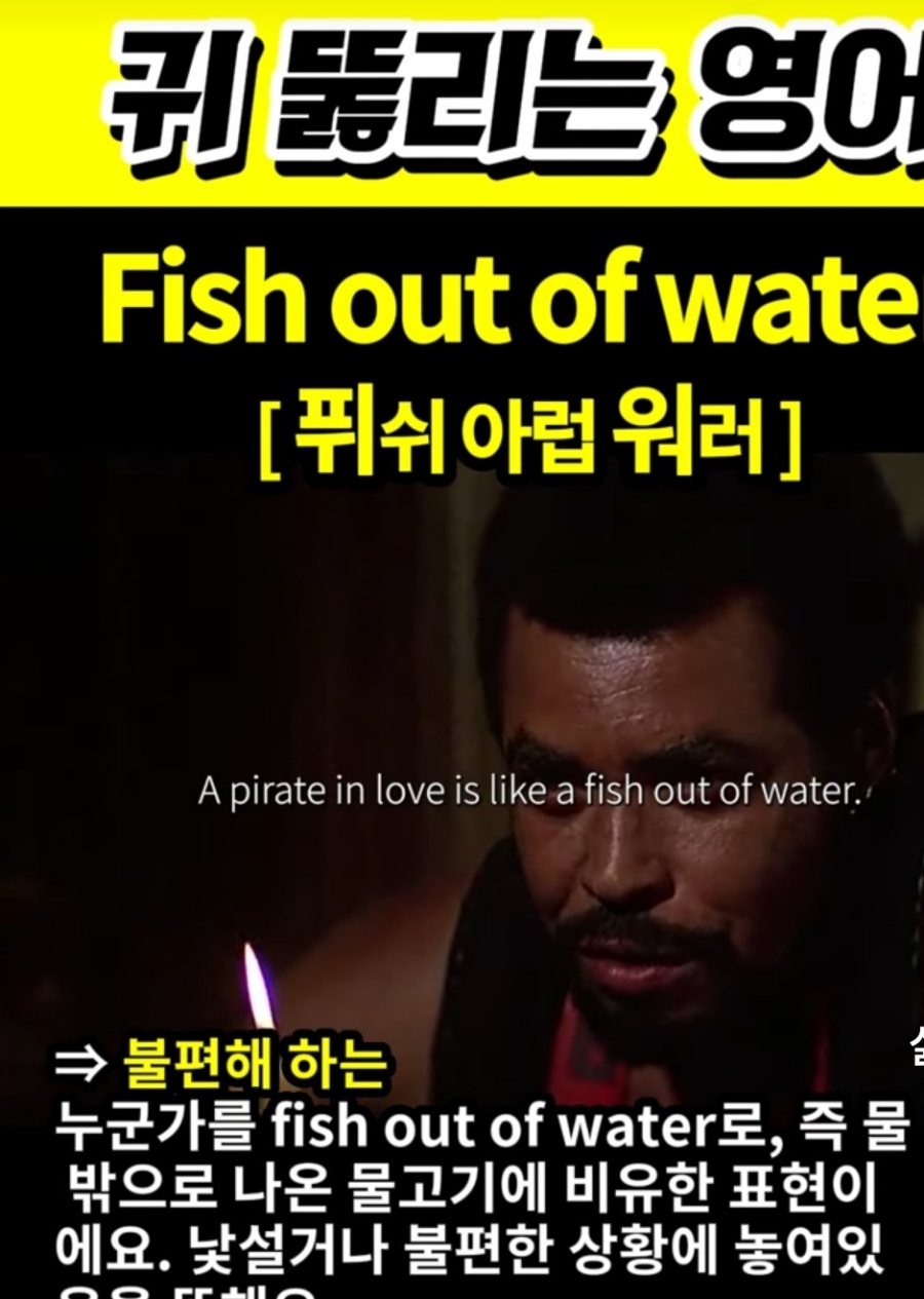 과천 할매와 귀 뚫리는 영어 불편해 하는 [퓌쉬 아럽 워러]  Fish out of water