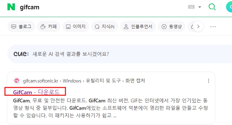 블로그 움짤 만들기 gifcam으로 만드는법 동영상 GIF 변환