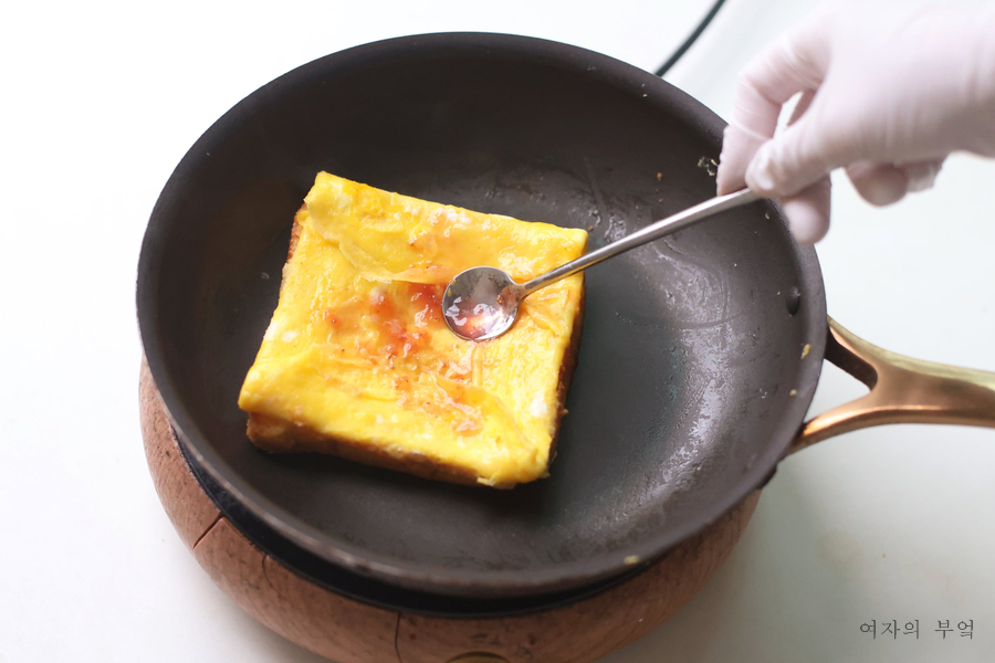 햄치즈토스트 만들기 길거리토스트 레시피 원팬 식빵 계란 토스트