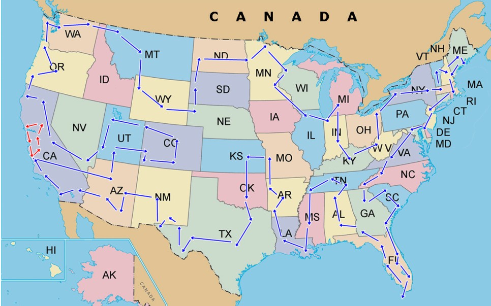 미국 일주 - 지도로 쉽게 찾기