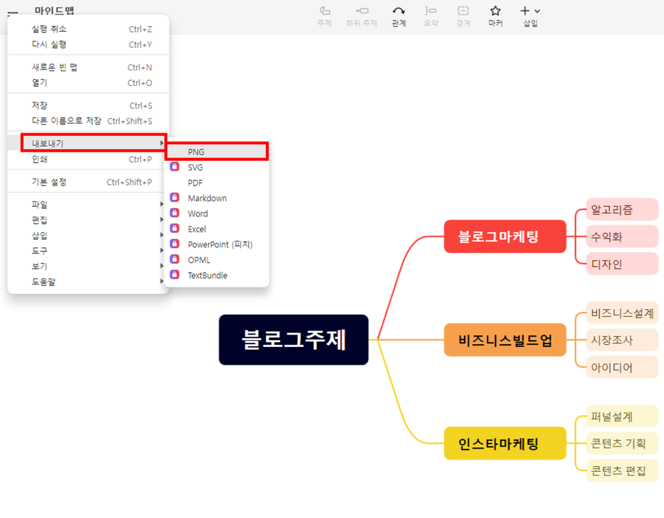 마인드맵 사이트 엑스마인드 프로그램 효율적으로 활용하는 전략