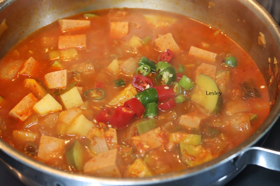 스팸 고추장찌개 레시피 감자짜글이 만들기 감자요리