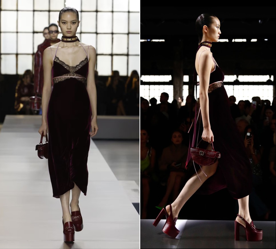 구찌에서 먼저받은 박규영 여자 파티룩 드레스 구찌 블론디 숄더백 가방 ft. 크루즈 2025 패션쇼