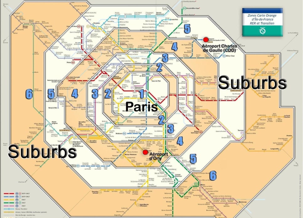 유럽 여행 파리 대중교통 종류 지하철 PER 버스 - 나비고이지 구입
