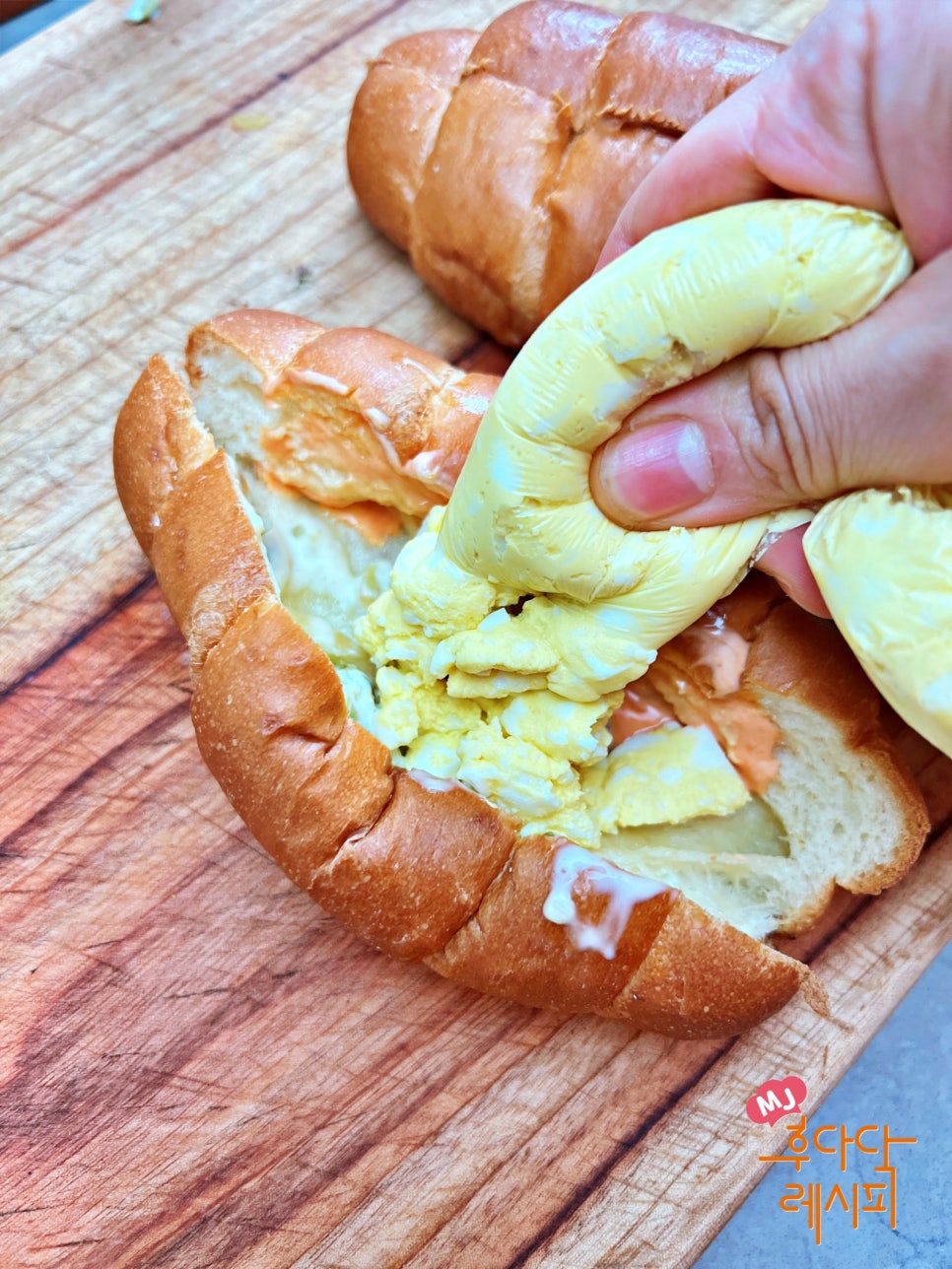 소금빵 에그마요 샌드위치 만들기 삶은 계란샌드위치 전자레인지 팁!