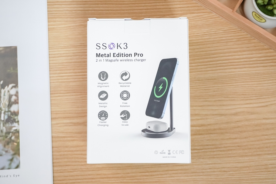 SSOK3 2in1 멀티 무선충전기 거치대 맥세이프 애플 아이폰 및 버즈충전기