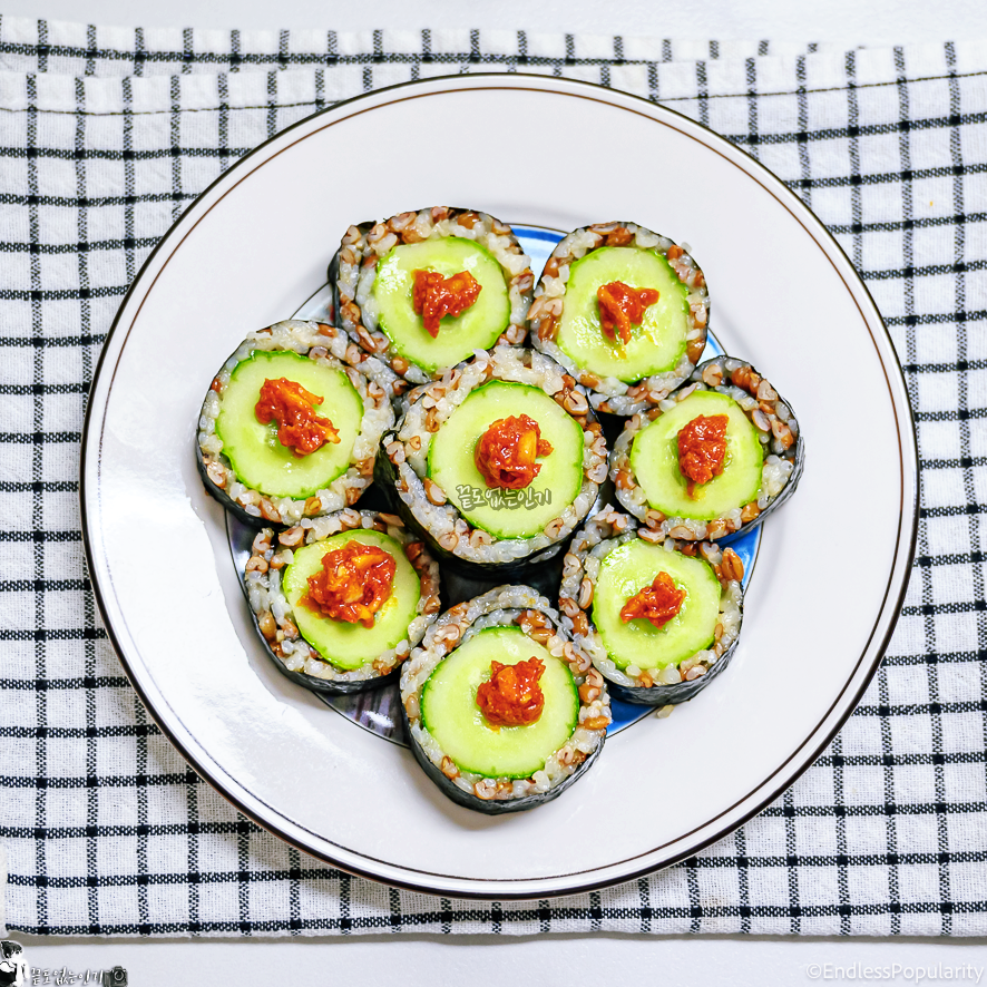 최화정 오이김밥 다이어트 음식 쌈장 통오이김밥 만들기