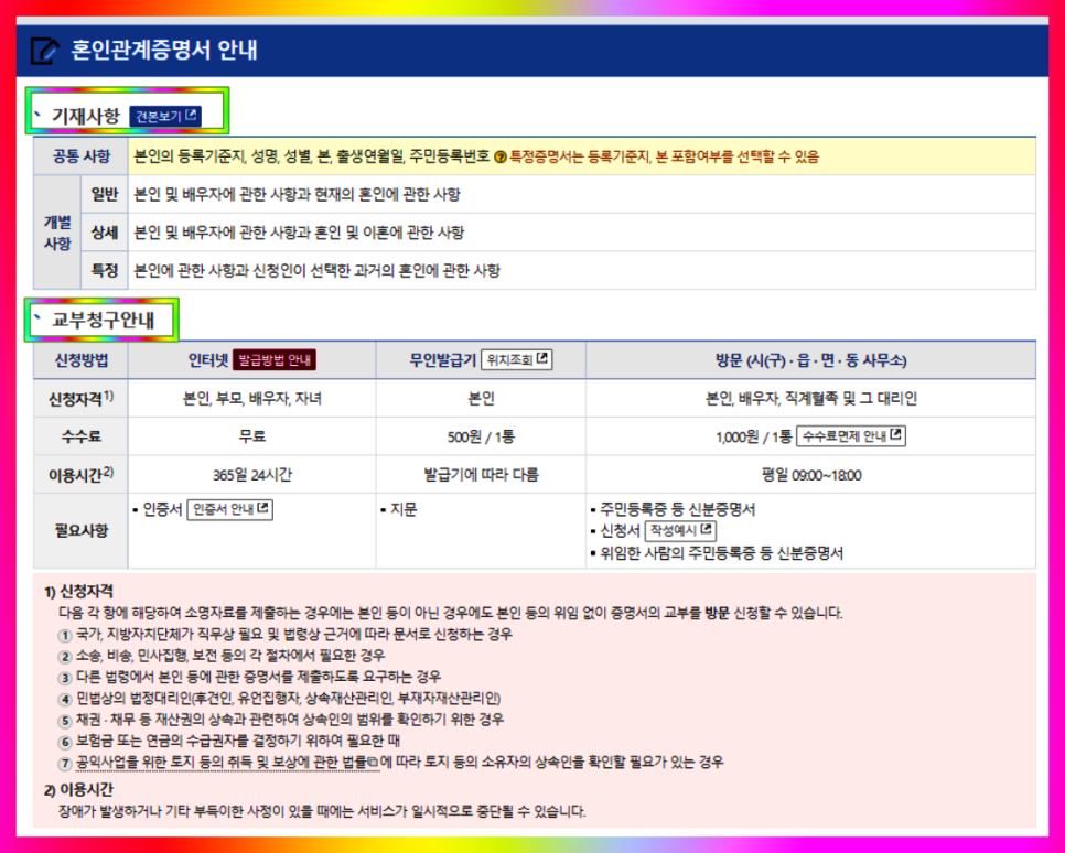 혼인관계증명서 인터넷, 방문, 무인발급기 발급 방법(ft 준비물)