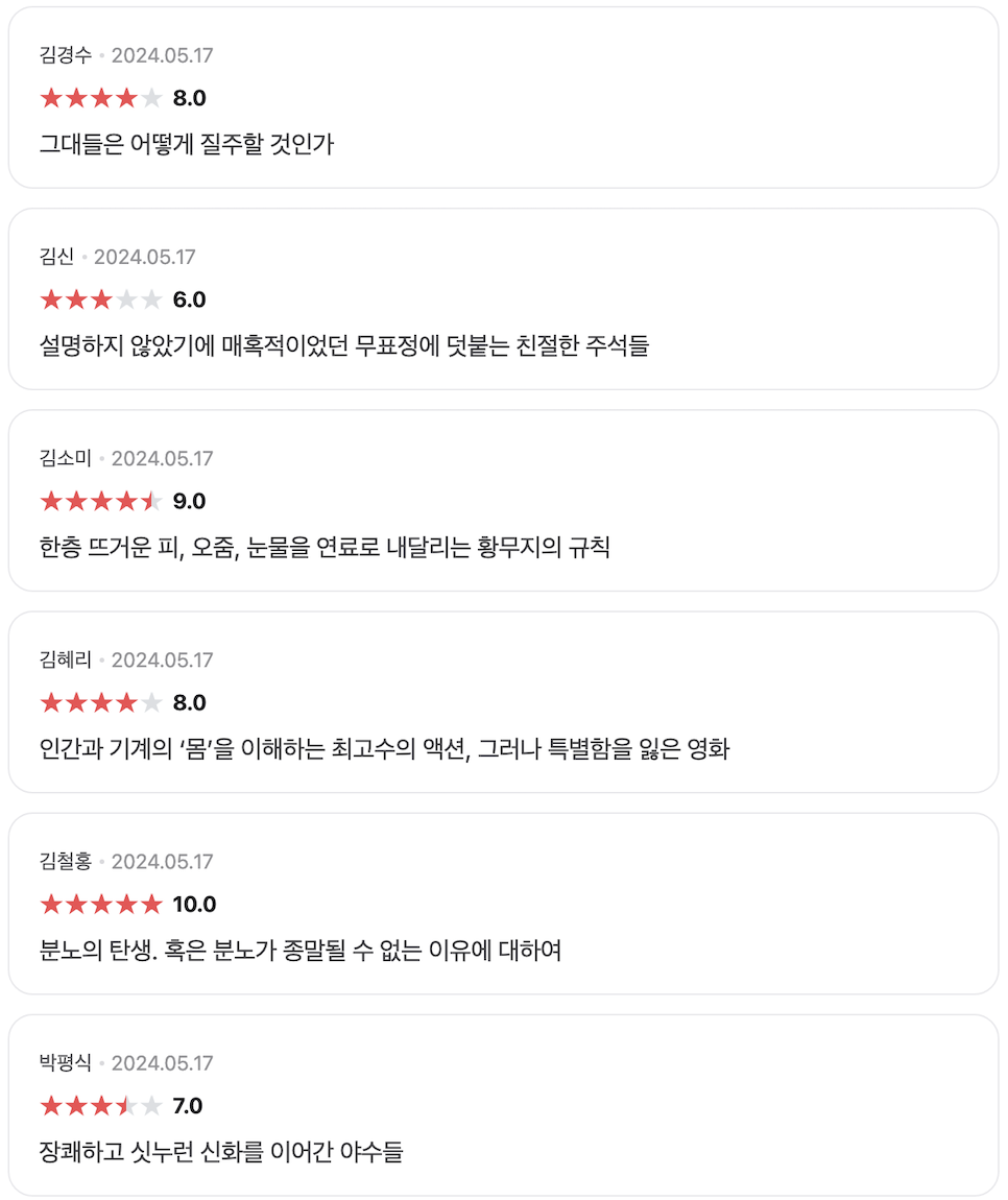 퓨리오사 매드맥스 사가 후기 쿠키 영상 평점 관람평 특전 결말 수위