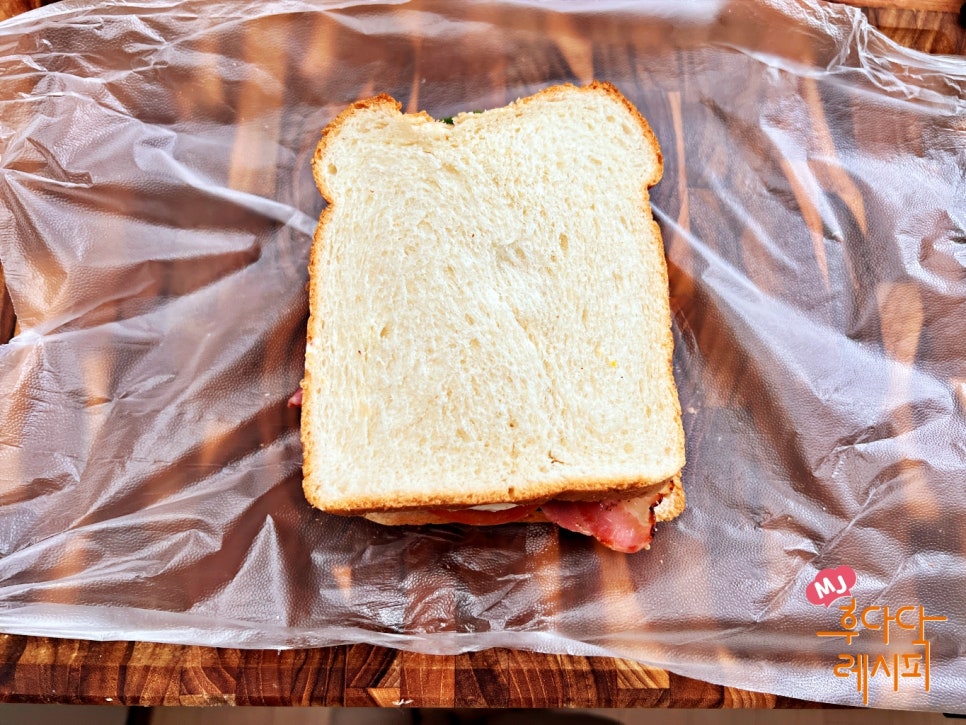 BLT샌드위치 소스 치즈 베이컨 샌드위치 만들기 샌드위치 포장