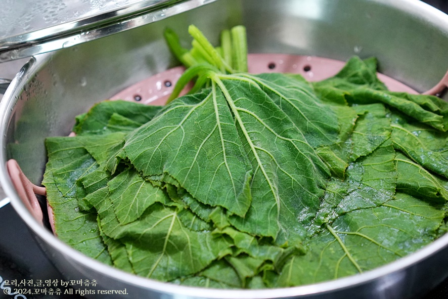 두부 강된장 만드는법 레시피 호박잎찌기 호박잎쌈 호박잎 손질
