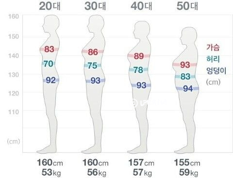 남자 여자 적정 평균 허리둘레 재는법? 64 68 70 76 80 인치 사이즈 계산기
