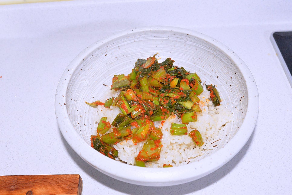 여수 돌산갓김치 요리 갓김치 비빔밥 만들기