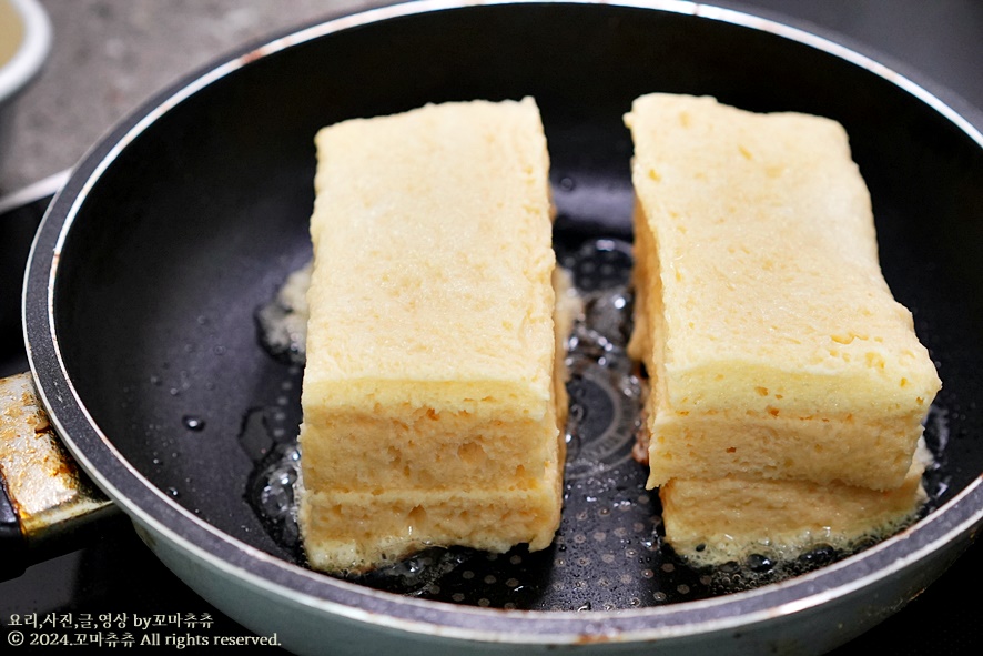 도쿄 프렌치토스트 만들기 두꺼운 식빵 계란 토스트 레시피 식빵요리