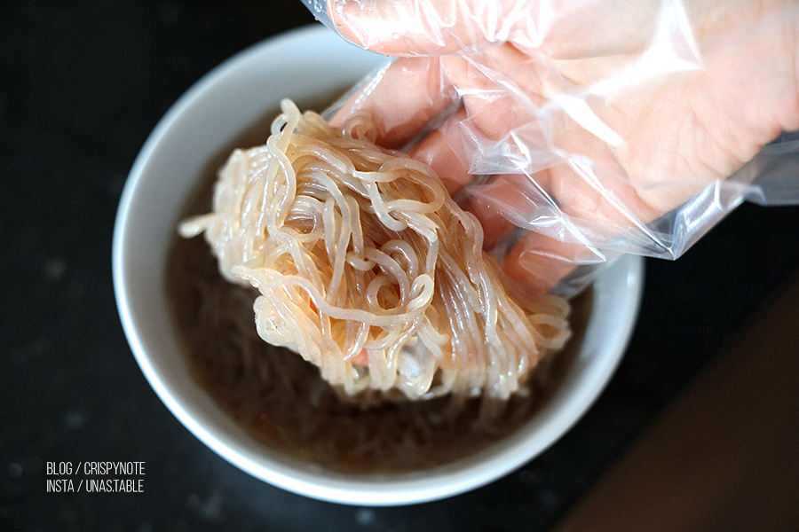 냉모밀 만들기 14kcal 빼빼곤약 발효곤약메밀면