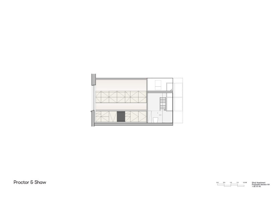 랜턴형 수면 캡슐? 밝고 널찍하게 개조한 마이크로 아파트, Shoji Apartment by Proctor & Shaw Architects