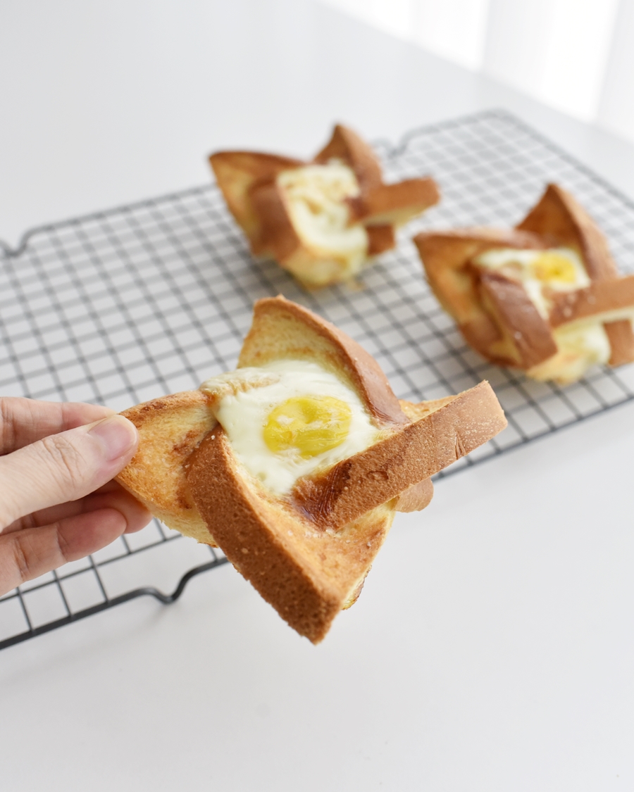 간단하게 계란빵 만들기 바람개비 토스트 만드는법